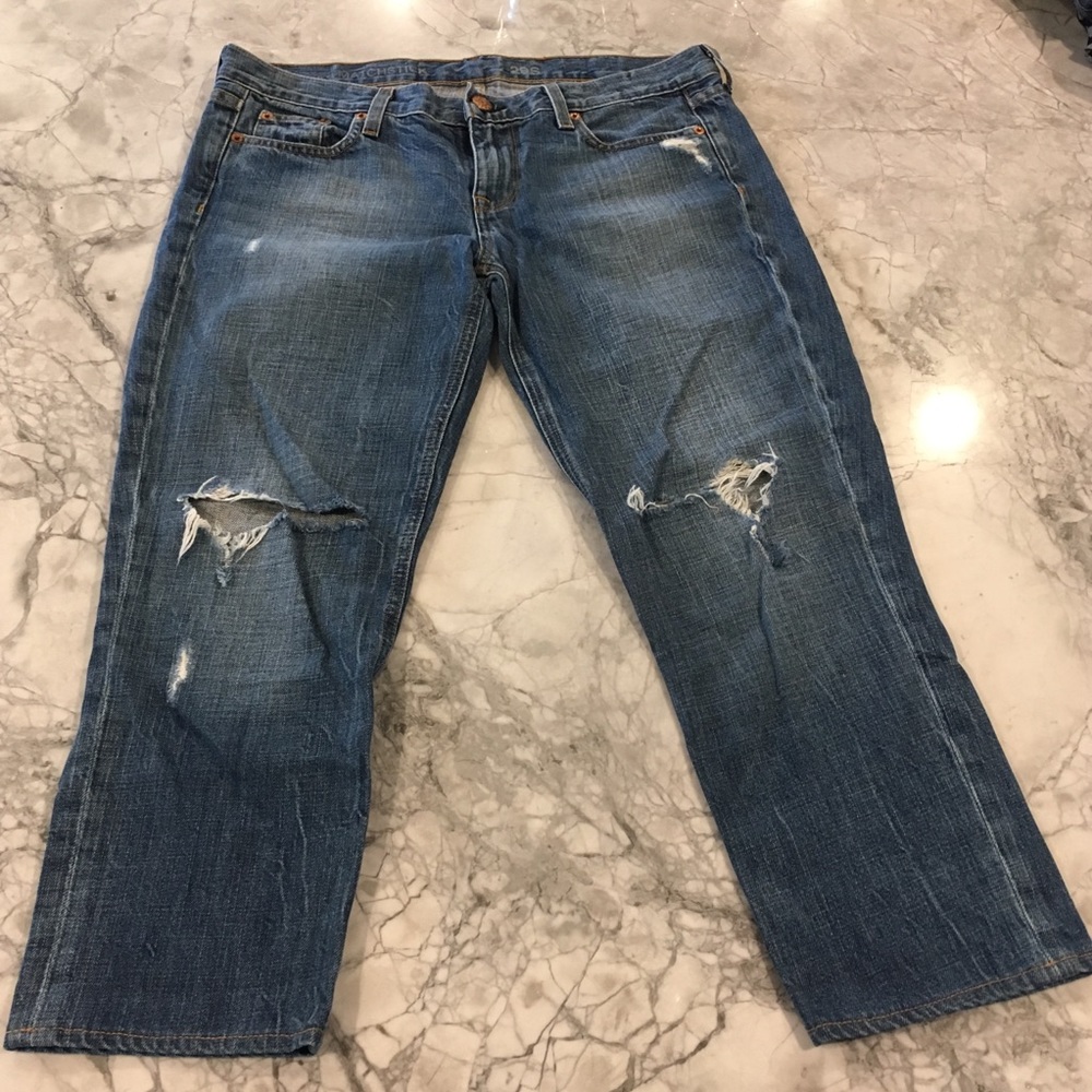 J Crew “Vintage Matchstick” 29S jeans distressed